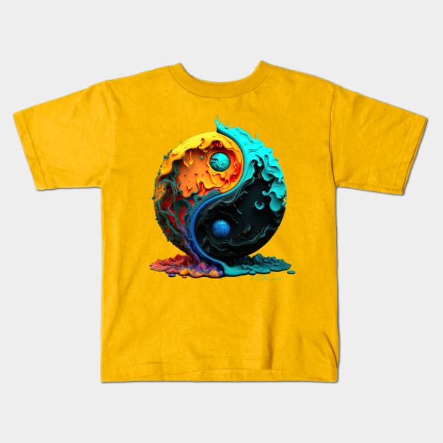 Yin and Yang Kids T-Shirt by Urban Archeology Shop Gallery